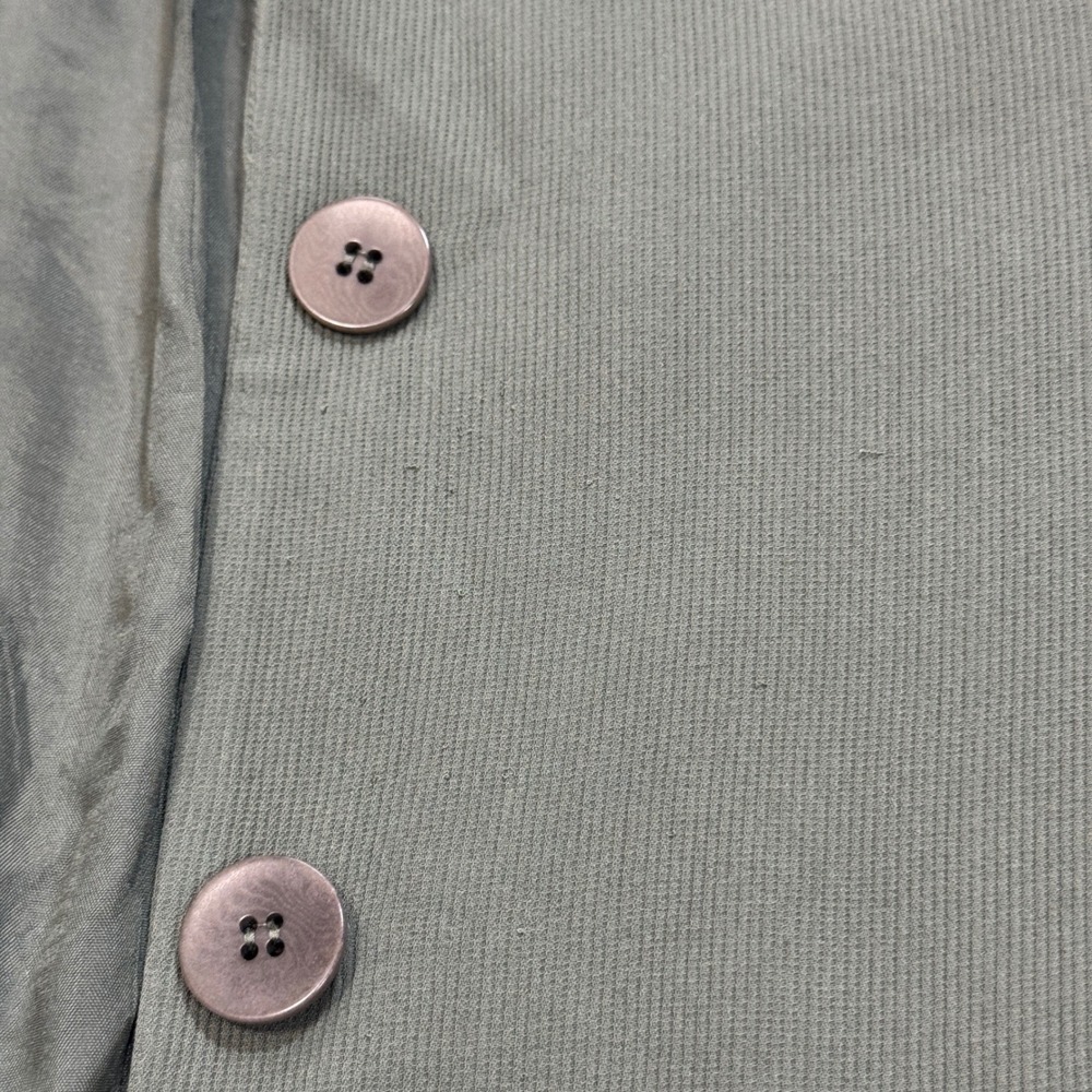 Ann Taylor Vintage 100% Silk Blazer Olive Green Button Front Jacket Womens 10 - Picture 6 of 12
